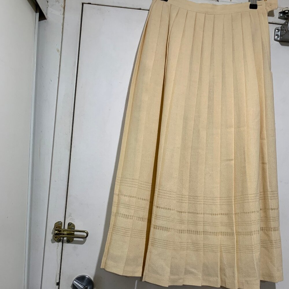 VINTAGE LOUBEN MAXI WOOL PLEATED SKIRTS SIZE 28 - Picture 7 of 9